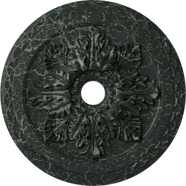 Ekena Millwork Bordeaux Deluxe Medallion (Canopies up to 4"), 23 5/8"OD x 3"ID x 2"P, Painted Turtle Crackle CM23BOPTC - main